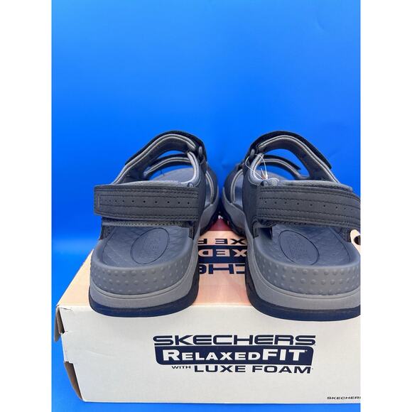 Skechers Relaxed Fit Tresmen Garo Black Men's Sandals - Size 9 NWB - Picture 4 of 7